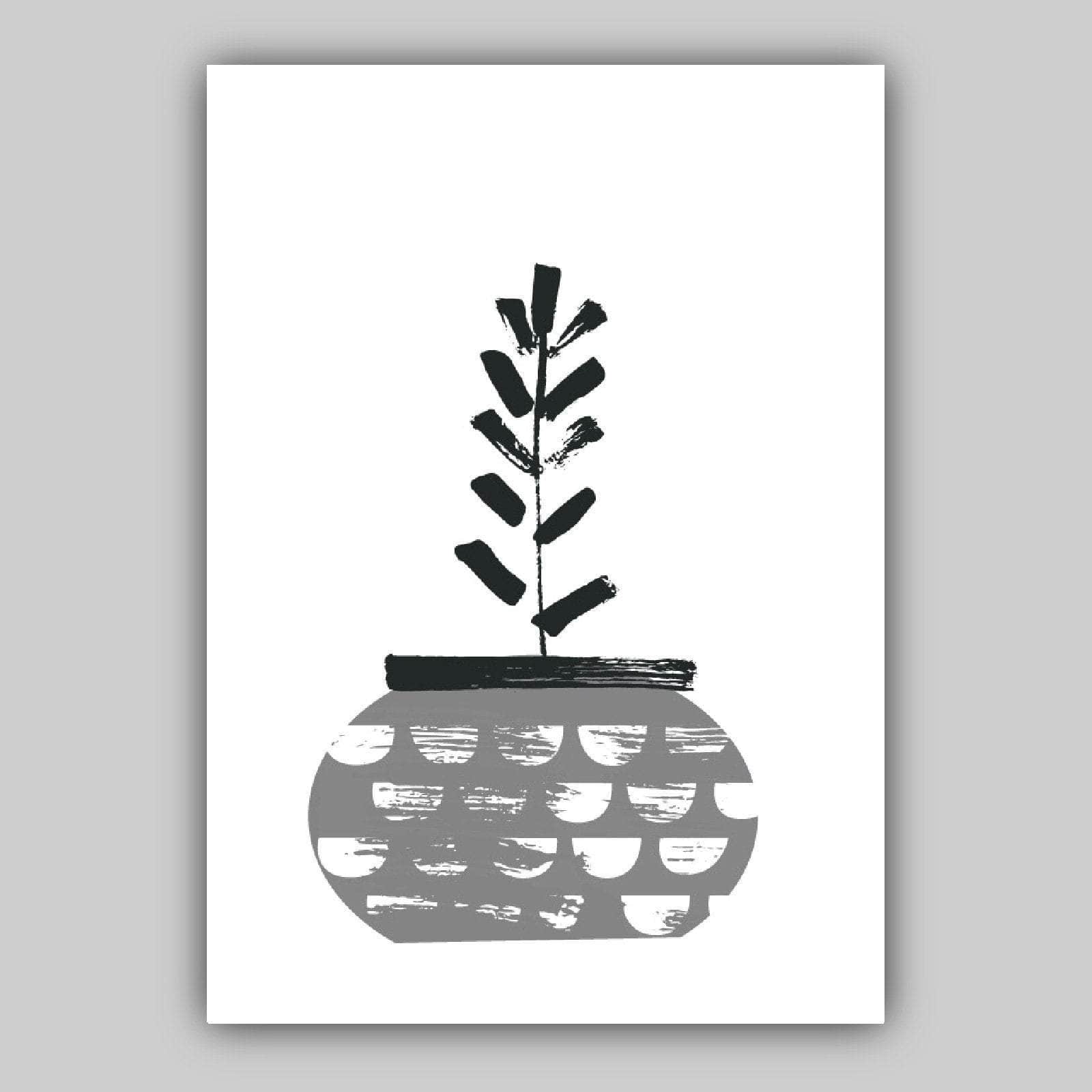 Set of 3 Grey & Yellow Cactus Scandinavian Art Prints