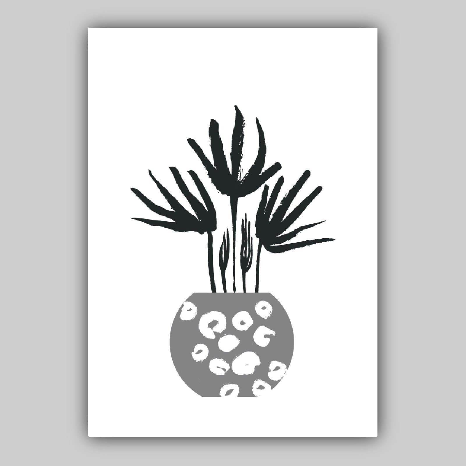 Set of 3 Grey & Yellow Cactus Scandinavian Art Prints