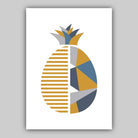 GEOMETRIC set of 3 Yellow & Blue Fruit Kitchen Wall Art Prints