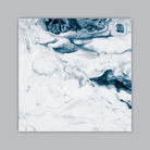 Set of 3 SQUARE Abstract Ocean Navy Blue & White Art Prints of Paintings