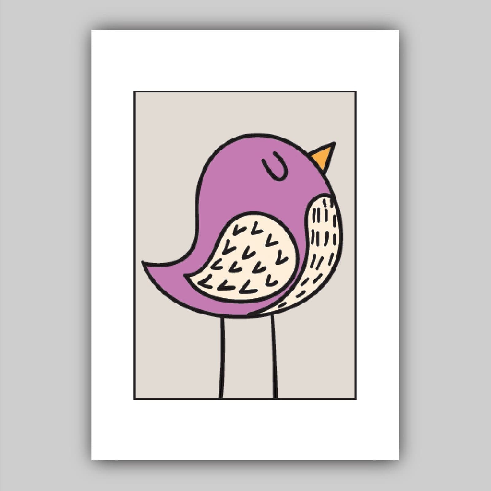 Nursery Set of 3 Art Prints Scandinavian Scandi Minimalist Animals Bird, Bear, Fox