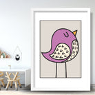 Nursery Set of 3 Art Prints Scandinavian Scandi Minimalist Animals Bird, Bear, Fox