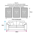 PEONIES Set of 3 Gallery Wall Art Prints Peony Flower Sketch