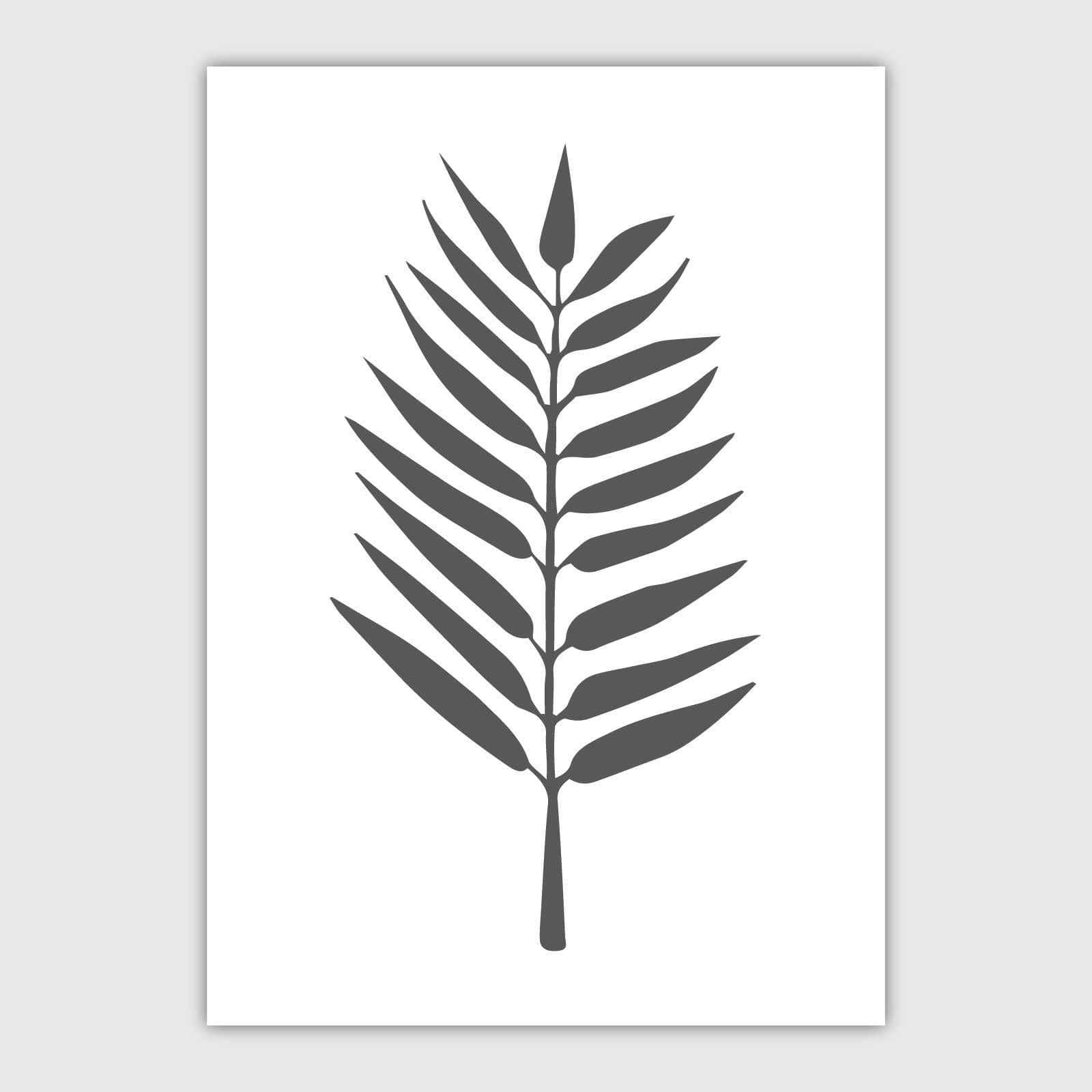 Set of 3 Duck Egg Blue and Grey Gallery Wall Art Prints Tropical FERN