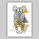 Set of 3 Scandinavian GEOMETRIC YELLOW & Grey ZEBRA Art Prints