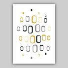Set of 3 Mid Century Modern Yellow and Grey Wall Art
