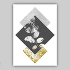 BOTANICAL Set of 3 Abstract GEOMETRIC Grey and Mustard Yellow Floral Prints
