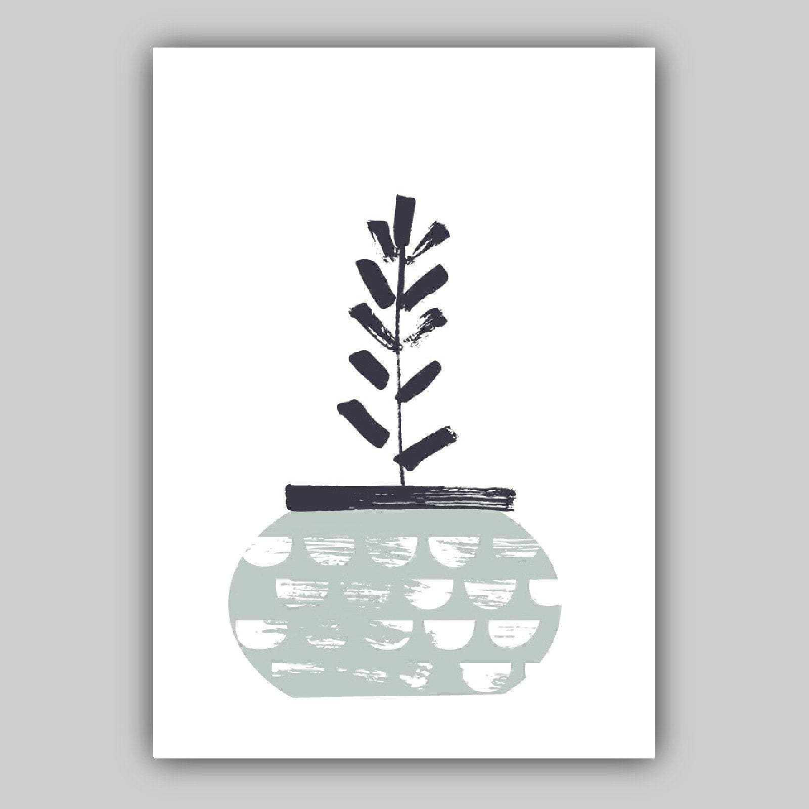 Set of 3 Abstract Pink & Green Cactus Art Prints