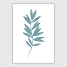 Set of 3 Duck Egg Blue and Grey Gallery Wall Art Prints Tropical FERN