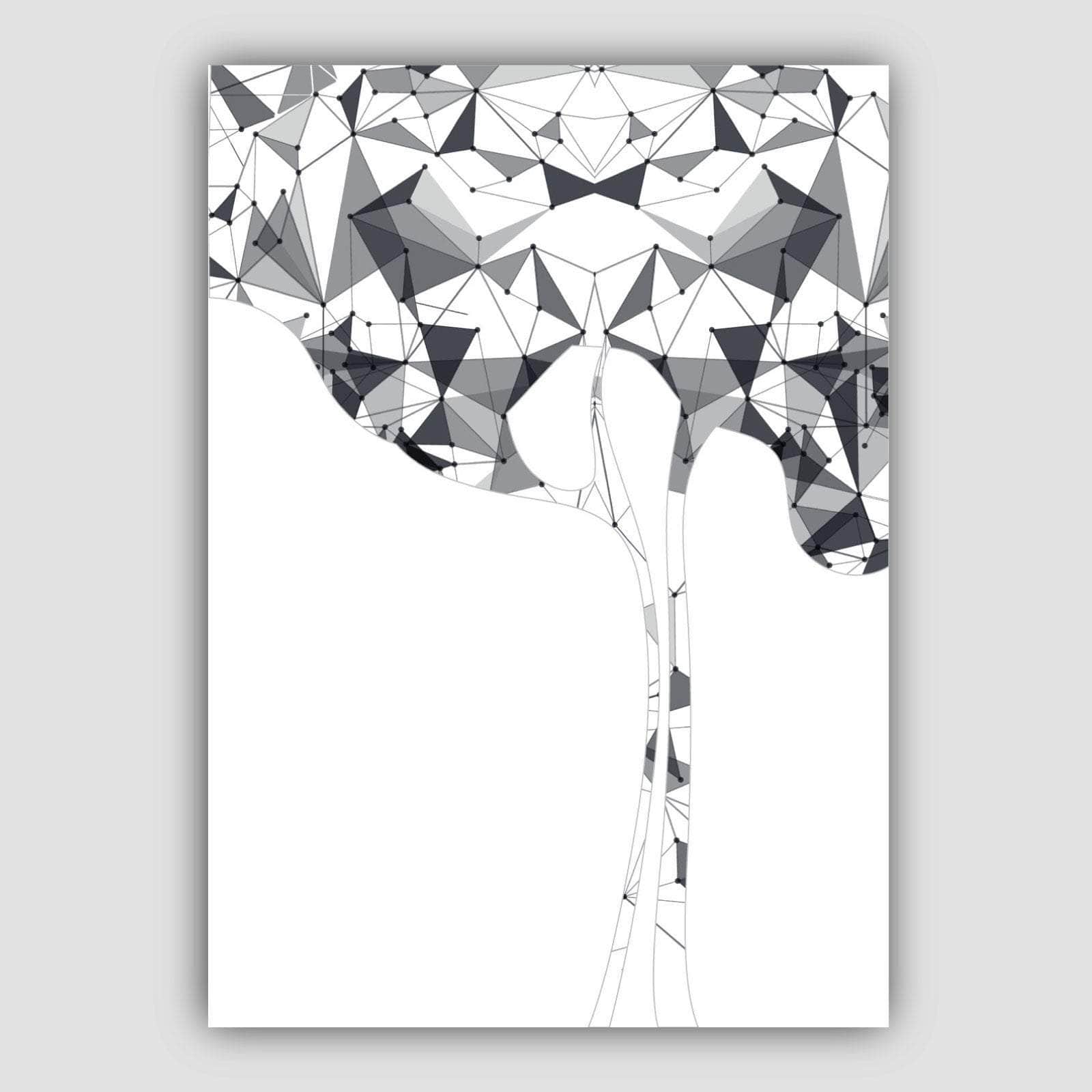 Set of 5 Scandinavian GEOMETRIC Gallery Wall Art Prints STAG deer Black & Grey Wall Pictures Posters Artwork