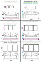 Set of 3 Red & Gold Geometric Framed Wall Art Prints | Artze Wall Art UK