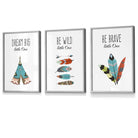 NURSERY Prints Set of 3 Tribal Wall Art Quote Prints Dream Big / FRAMED Kids Wall Art | Artze Wall Art UK