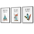 NURSERY Prints Set of 3 Tribal Wall Art Quote Prints Dream Big / FRAMED Kids Wall Art | Artze Wall Art UK