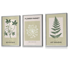 Vintage Graphical Sage Green Botanical Flower Market FRAMED Wall Art Prints / Posters