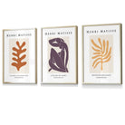 Matisse Floral and Nude Set of 3 FRAMED Wall Art Prints in Purple, Orange and Yellow | Artze Wall Art UK