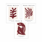 Matisse Floral and Nude Set of 3 FRAMED Wall Art Prints in Red and Beige | Artze Wall Art UK