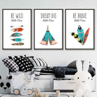 NURSERY Prints Set of 3 Tribal Wall Art Quote Prints Dream Big / FRAMED Kids Wall Art | Artze Wall Art UK