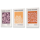 Matisse Floral Set of 3 FRAMED Wall Art Prints in Purple, Orange and Yellow | Artze Wall Art UK