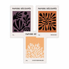 Matisse Floral Set of 3 FRAMED Wall Art Prints in Purple, Orange and Black | Artze Wall Art UK