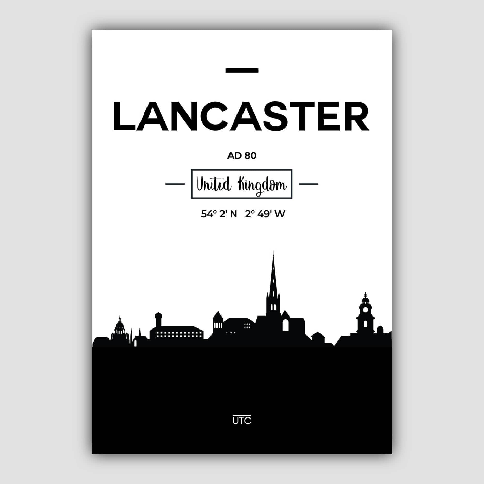 Lancaster City Skyline Cityscape Print