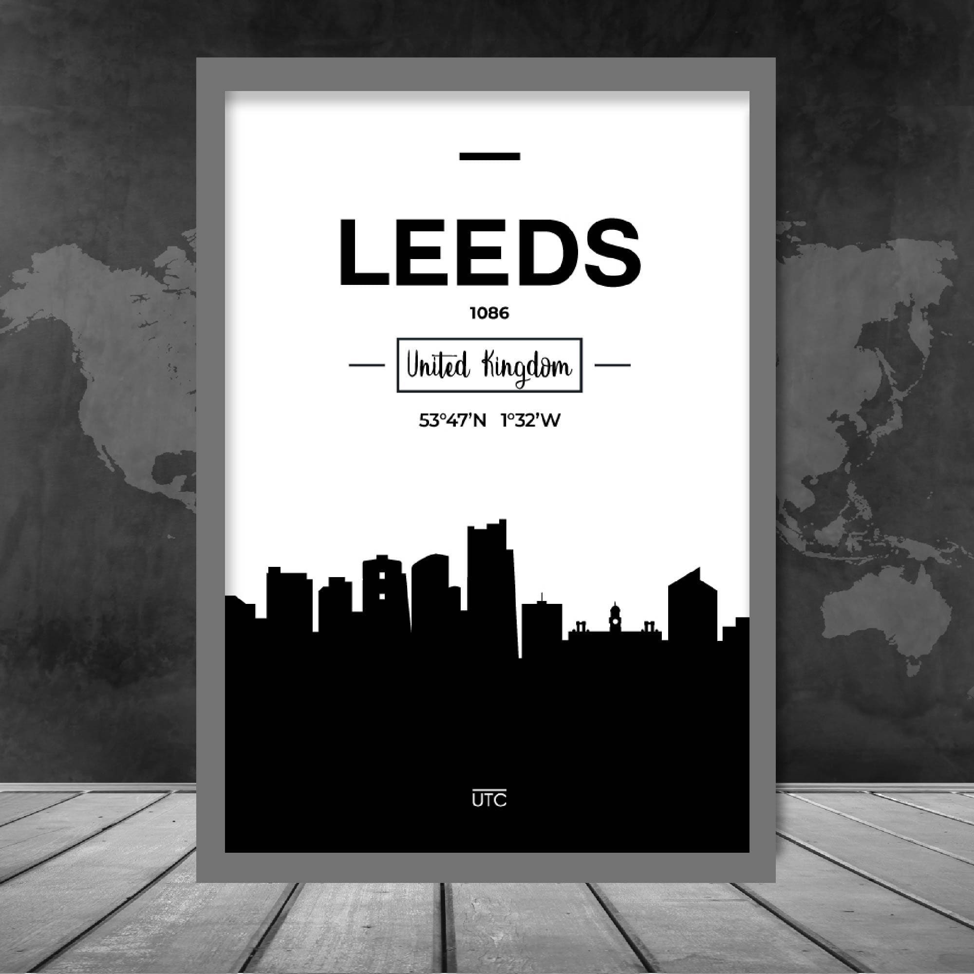 Leeds City Skyline Cityscape Print
