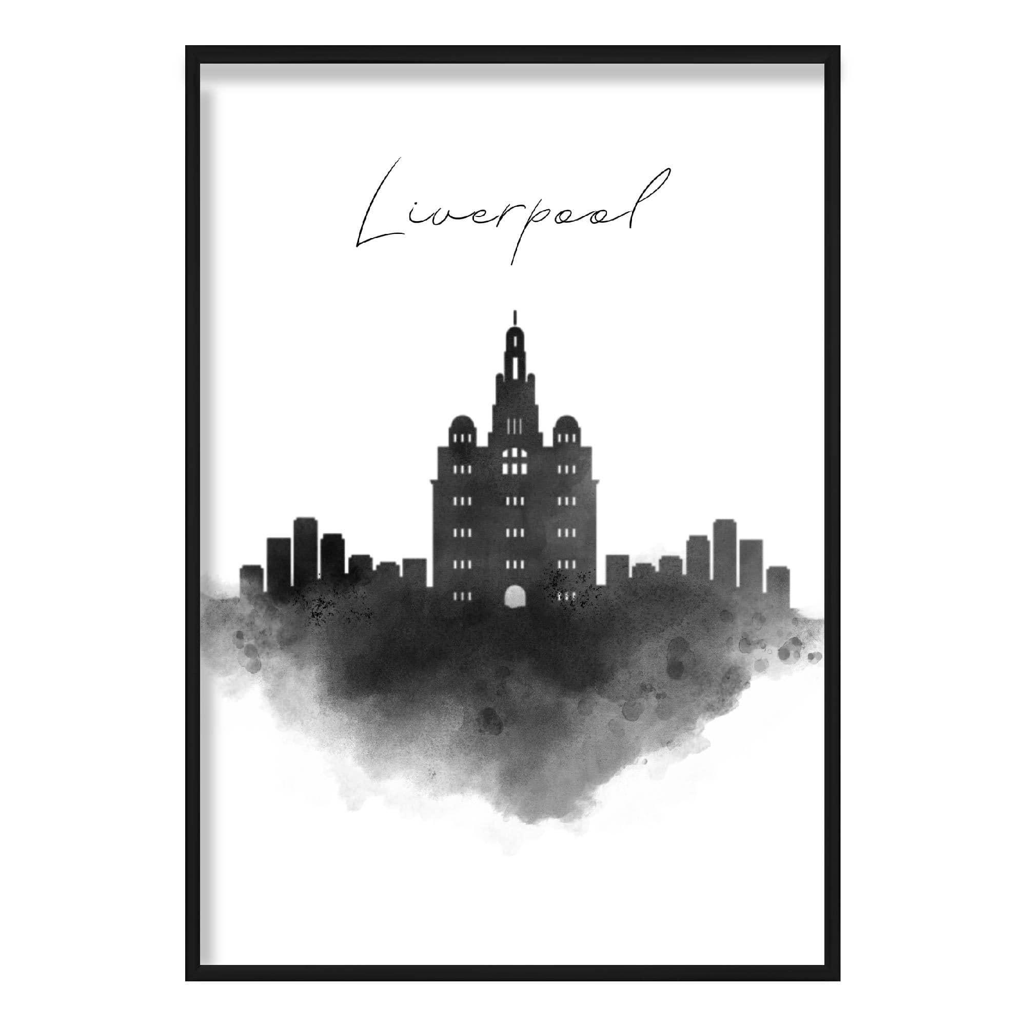 Liverpool Watercolour Skyline Cityscape Print