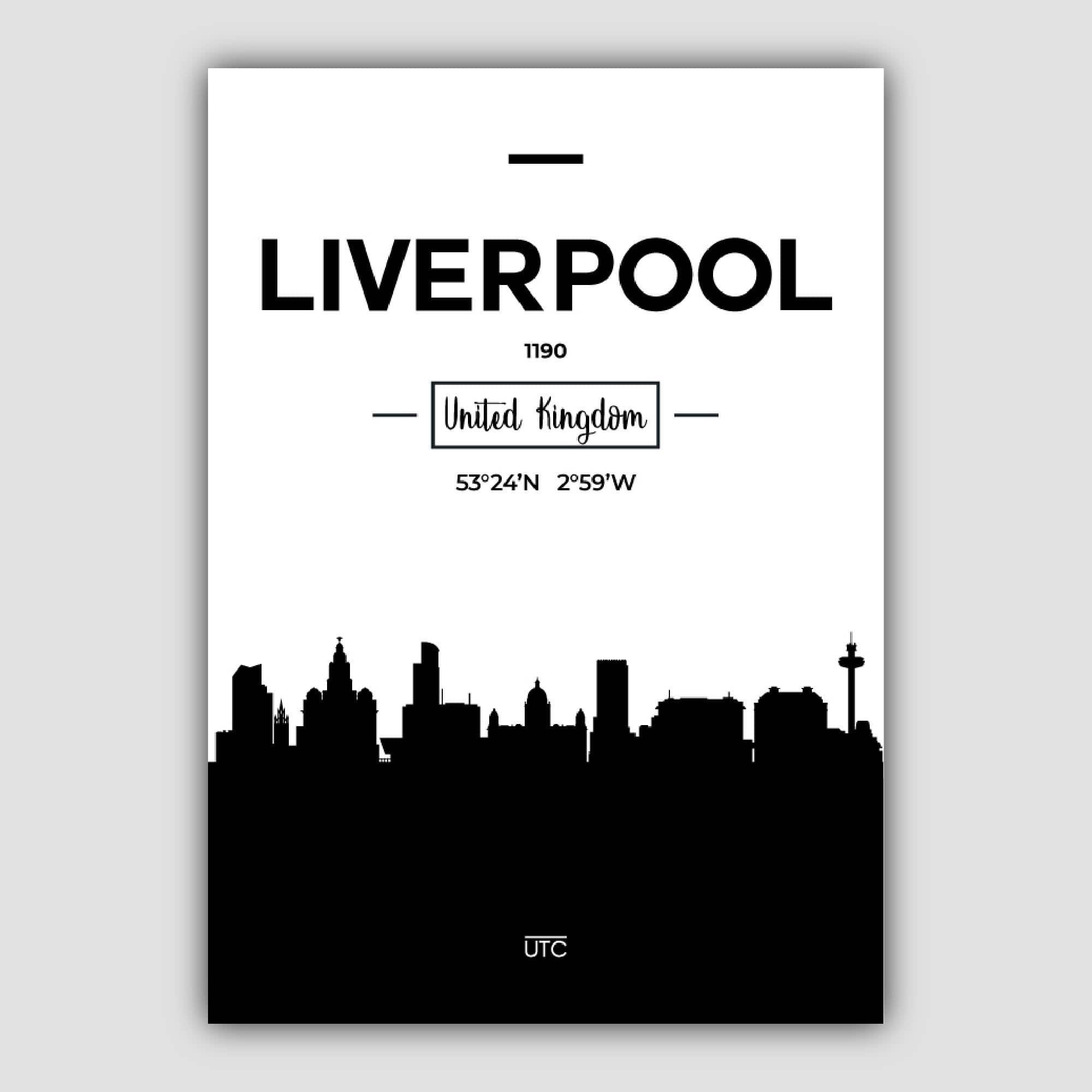 Liverpool City Skyline Cityscape Print