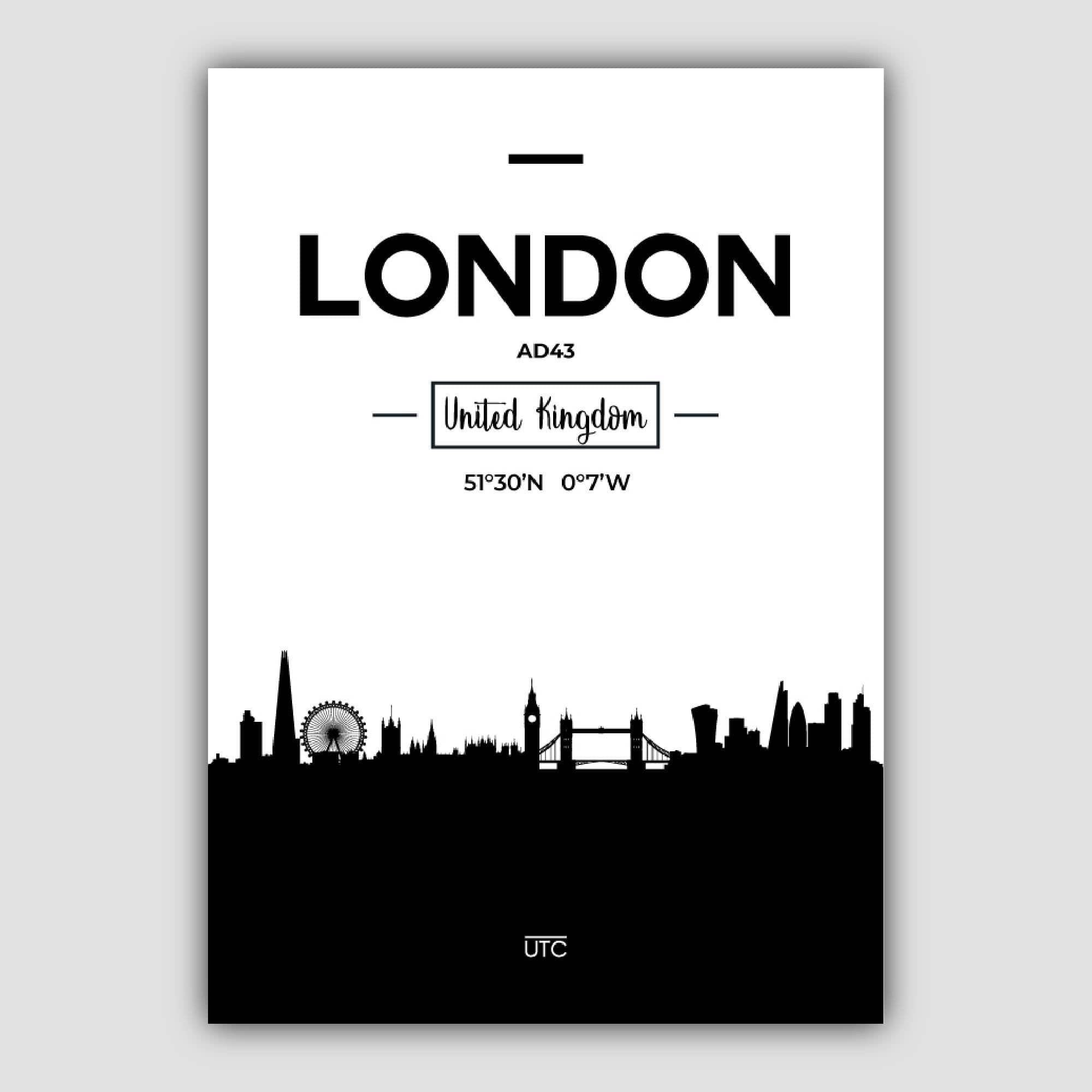 London City Skyline Cityscape Print