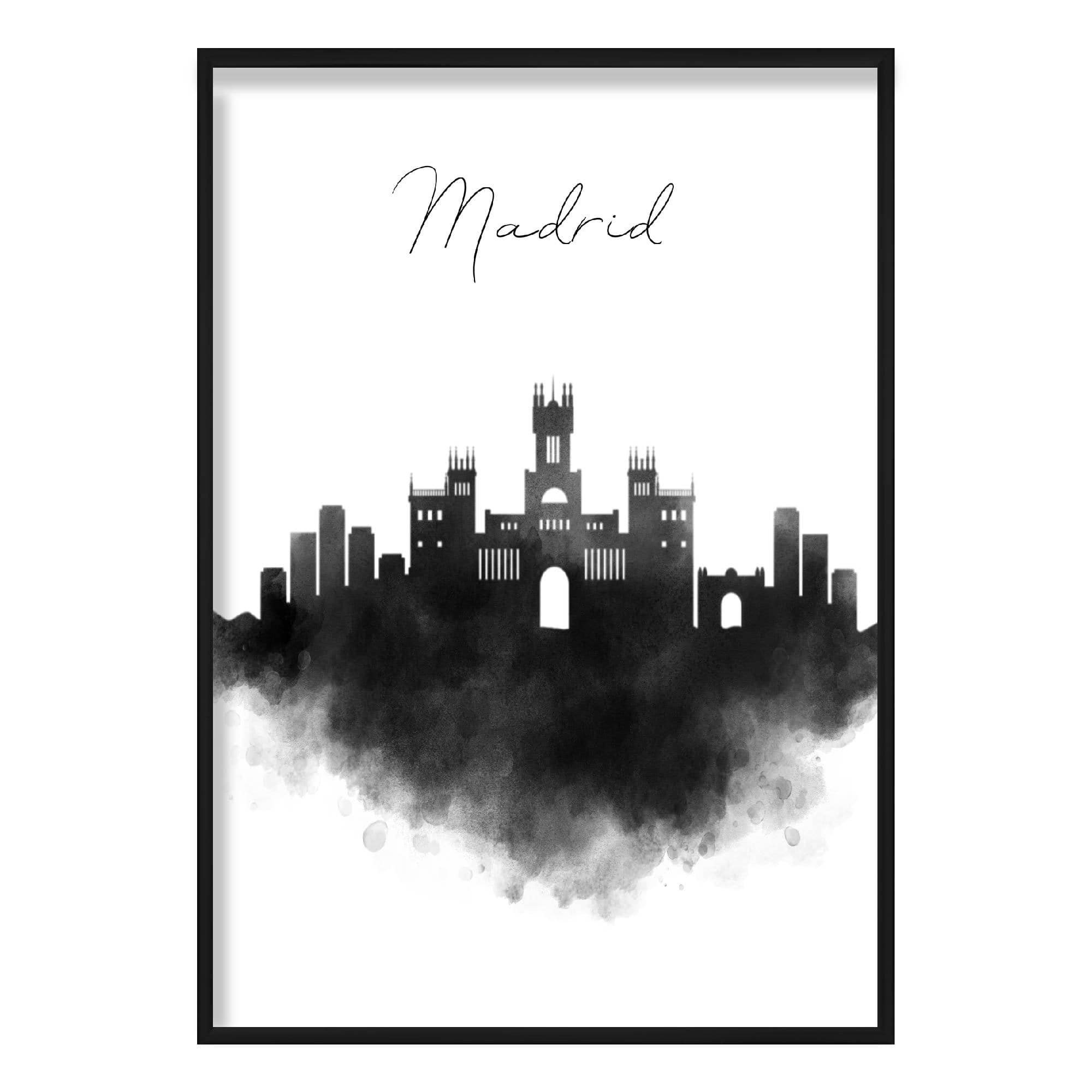 Madrid Watercolour Skyline Cityscape Print
