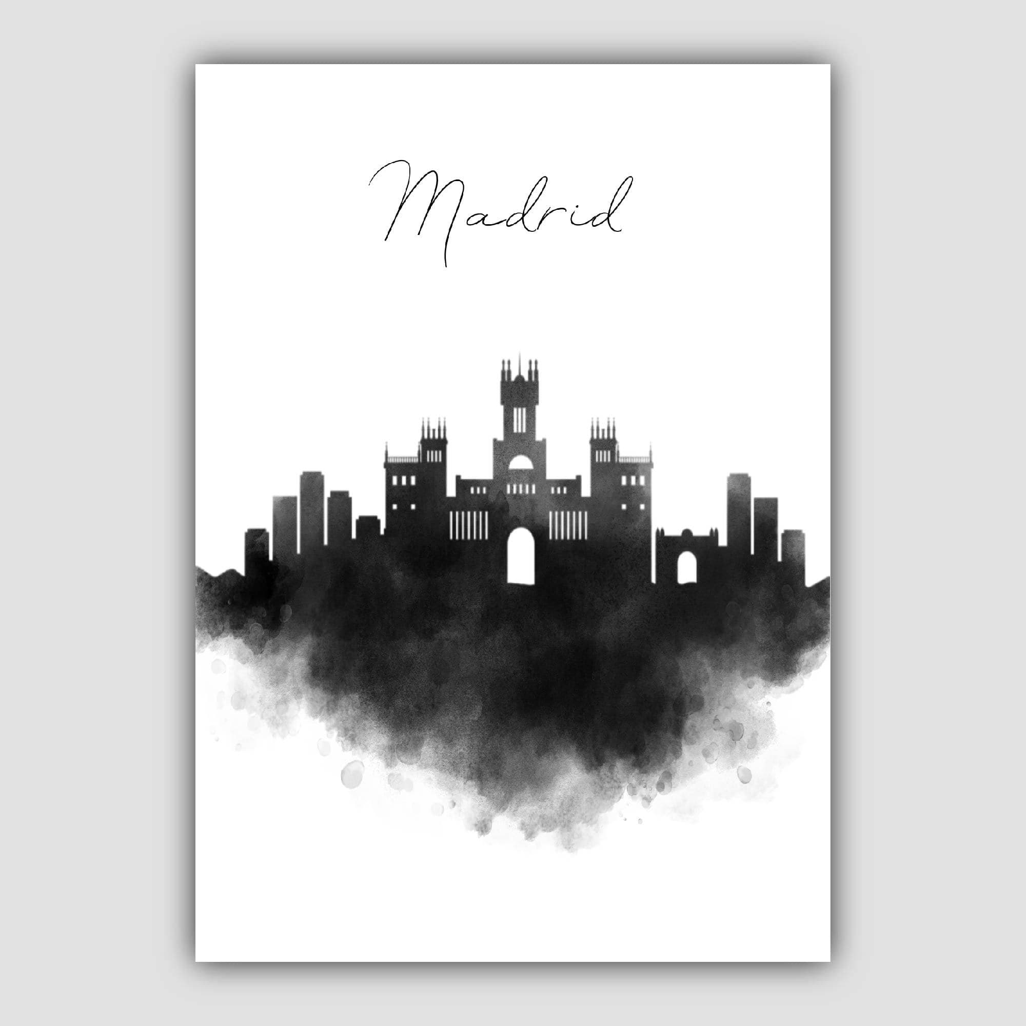Madrid Watercolour Skyline Cityscape Print