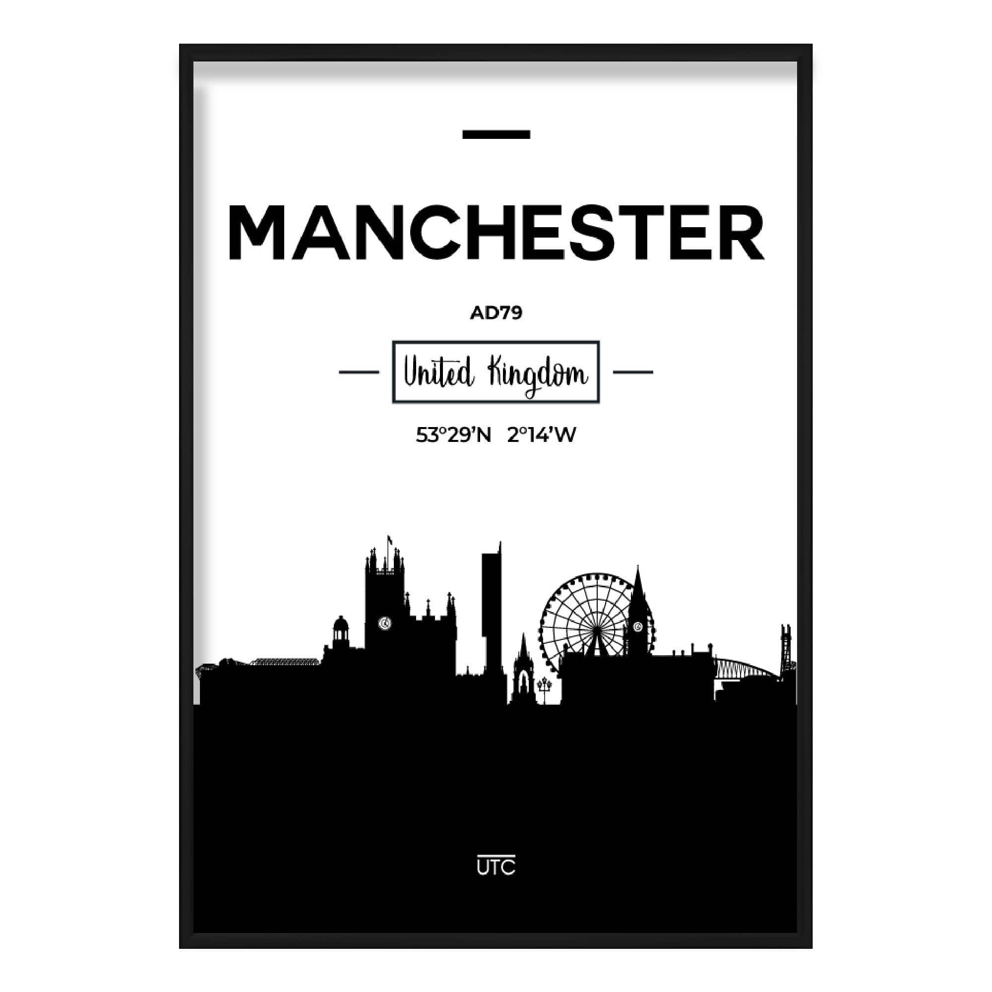 Manchester City Skyline Cityscape Print