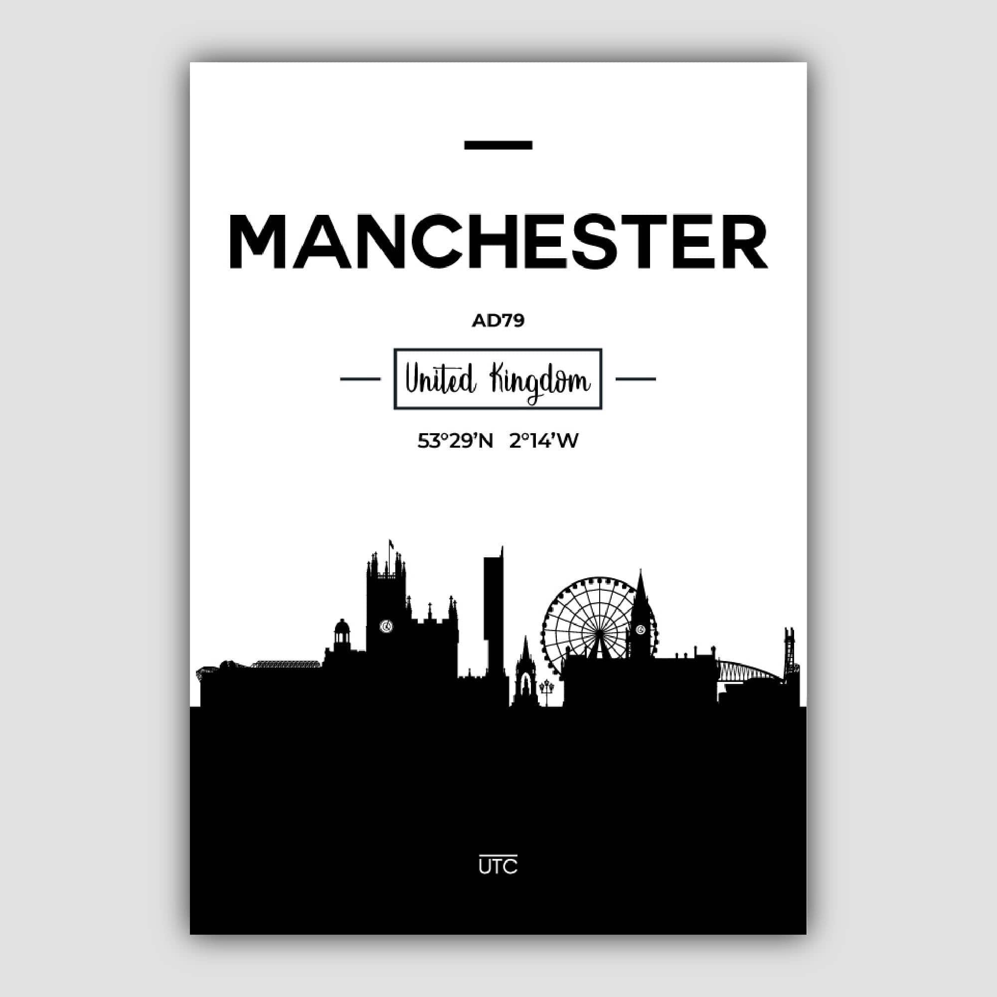 Manchester City Skyline Cityscape Print