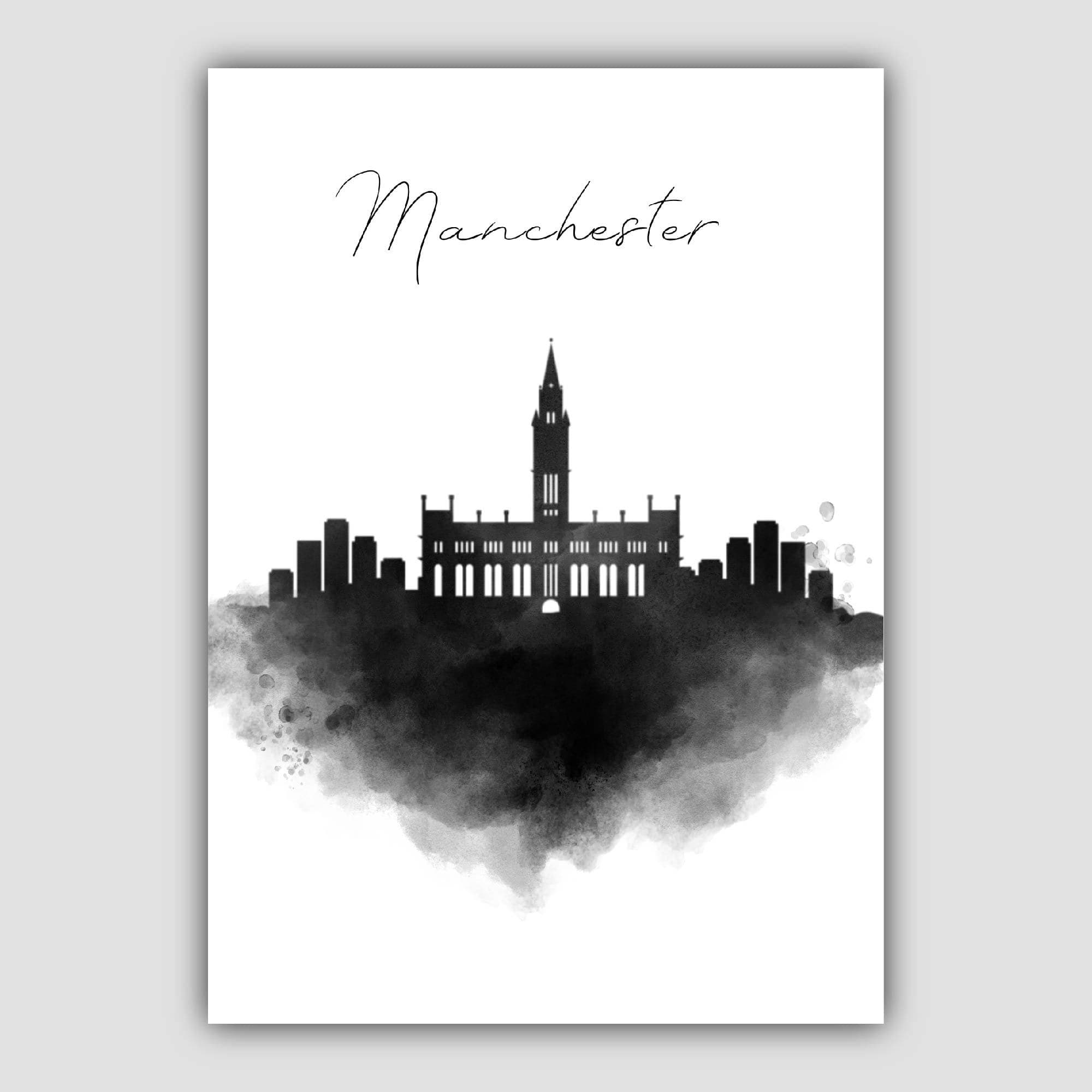 Manchester Watercolour Skyline Cityscape Print