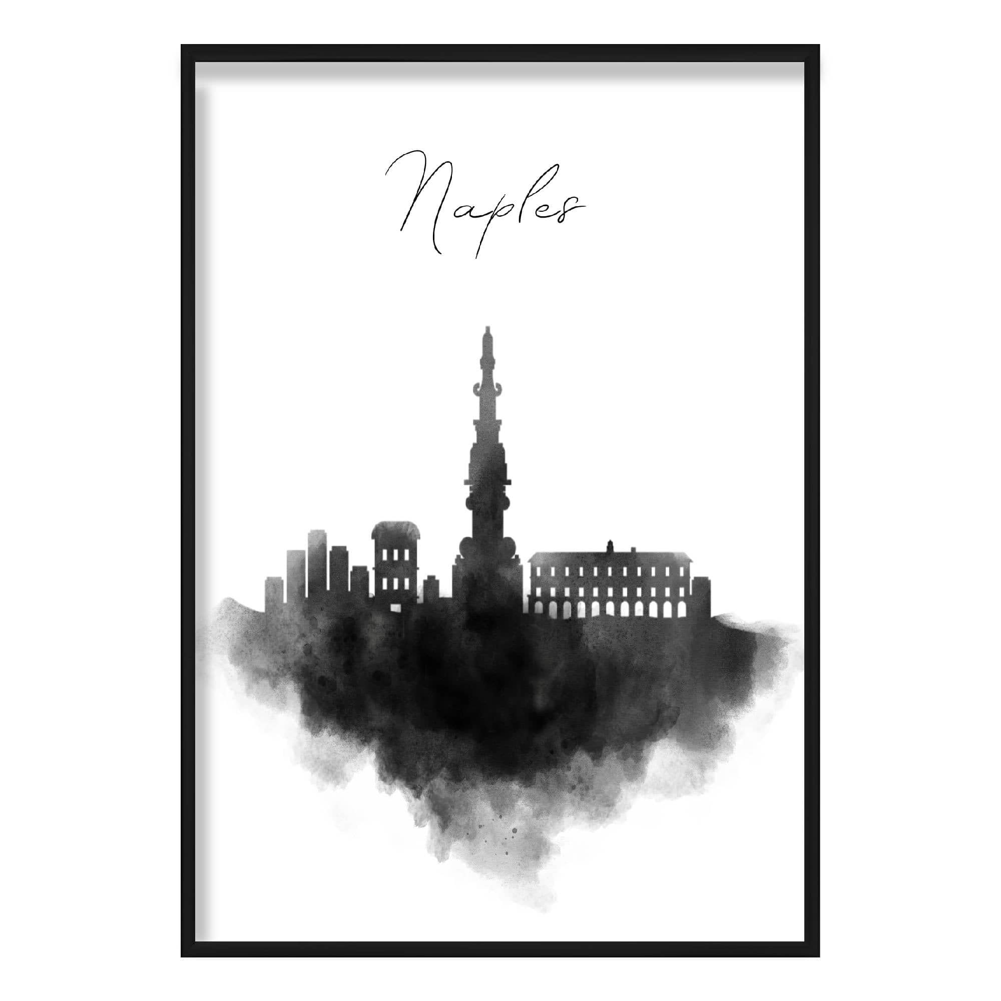 Naples Watercolour Skyline Cityscape Print