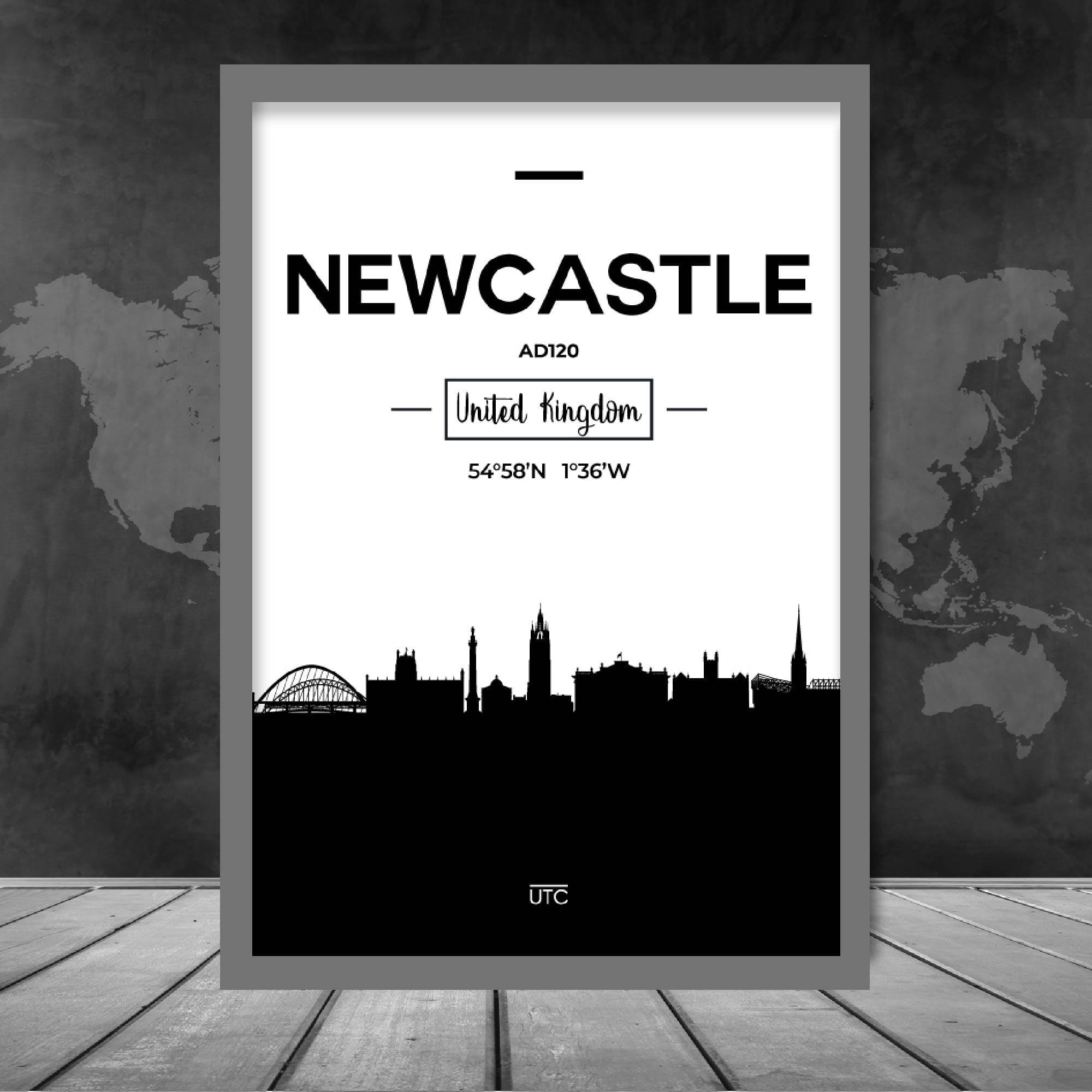 Newcastle City Skyline Cityscape Print