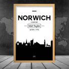 Norwich City Skyline Cityscape Print
