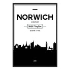 Norwich City Skyline Cityscape Print