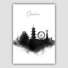 Osaka Watercolour Skyline Cityscape Print