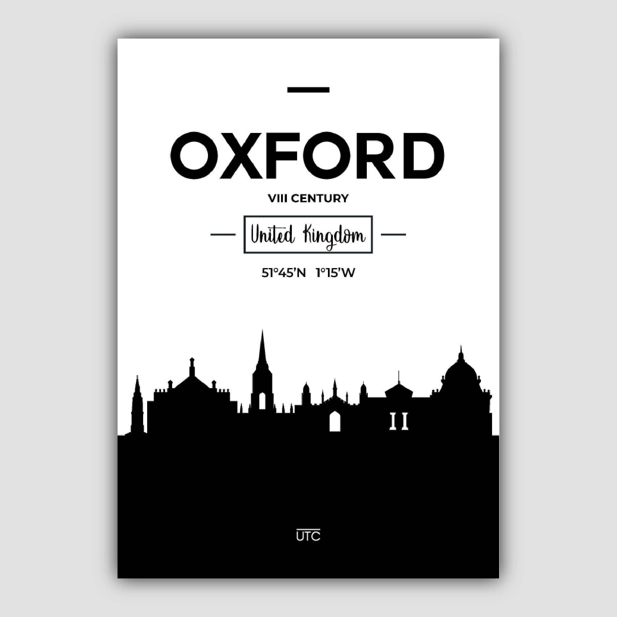 Oxford City Skyline Cityscape Print