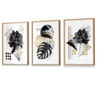 Abstract Black and Gold Botanical Wall Art Prints / Framed | Artze Wall Art UK