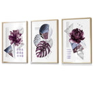 Abstract Purple and Silver Grey Floral Framed Wall Art Prints | Artze Wall Art UK