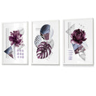 Abstract Purple and Silver Grey Floral Framed Wall Art Prints | Artze Wall Art UK