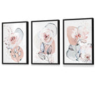Abstract Blush Pink and Grey Floral Framed Wall Art Prints | Artze Wall Art UK