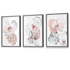 Abstract Blush Pink and Grey Floral Framed Wall Art Prints | Artze Wall Art UK