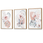 Abstract Blush Pink and Grey Floral Framed Wall Art Prints | Artze Wall Art UK