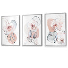 Abstract Blush Pink and Grey Floral Framed Wall Art Prints | Artze Wall Art UK