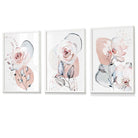 Abstract Blush Pink and Grey Floral Framed Wall Art Prints | Artze Wall Art UK