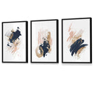 Flower Market Prints in Green, FRAMED Set of 3 with Flowers of London, Edinburgh, Dublin | Artze Wall Art UK