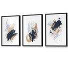 Flower Market Prints in Green, FRAMED Set of 3 with Flowers of London, Edinburgh, Dublin | Artze Wall Art UK