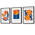 Blue & Orange Flower Market Framed Wall Art Prints | Artze Wall Art UK